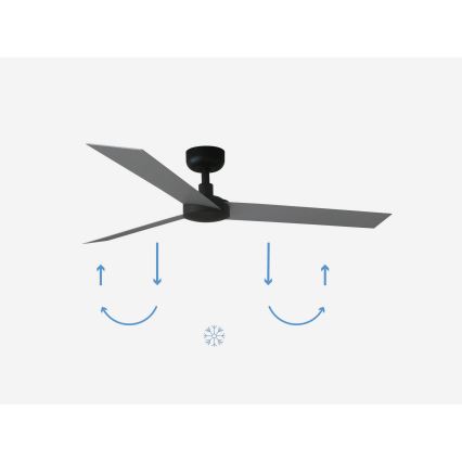 FARO 34286 - Stropní ventilátor CRUISER L černá pr. 132 cm + dálkové ovládání