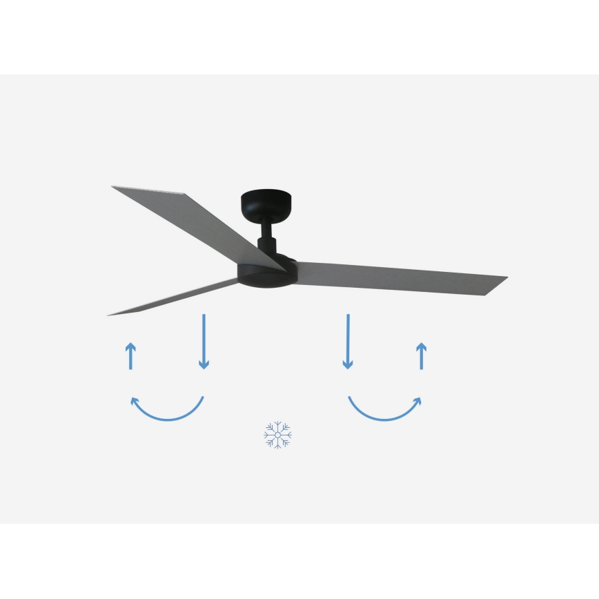 FARO 34286 - Stropní ventilátor CRUISER L černá pr. 132 cm + dálkové ovládání