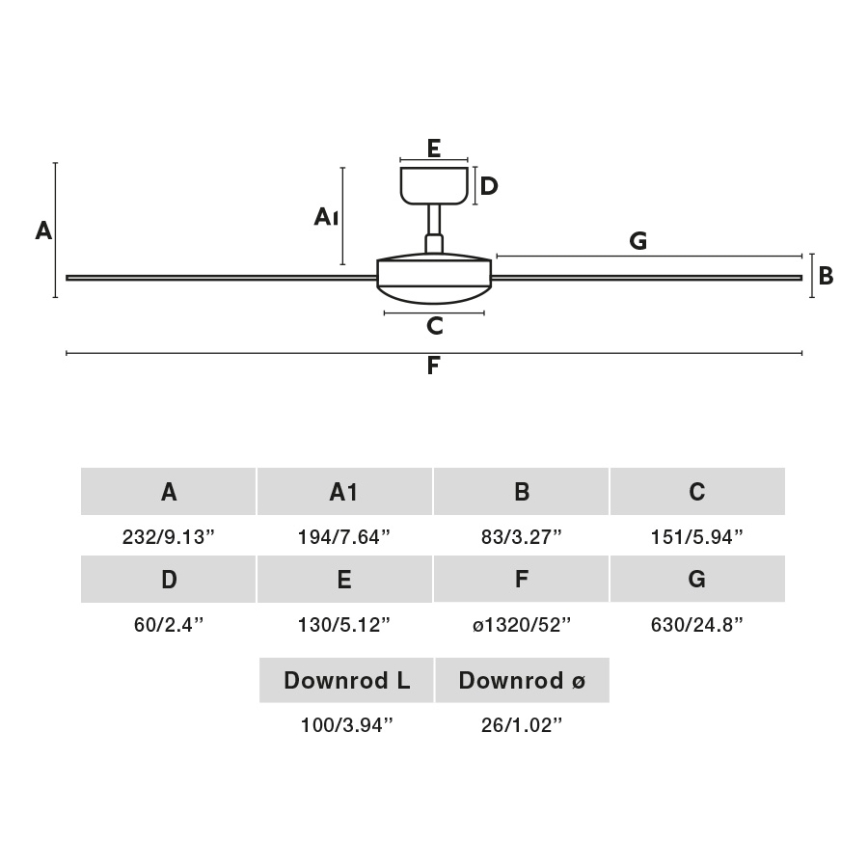 FARO 34286 - Stropní ventilátor CRUISER L černá pr. 132 cm + dálkové ovládání