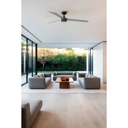 FARO 342871S - LED Stmívatelný stropní ventilátor CRUISER XL LED/18W/230V 2700/3000/4000K pr. 160 cm šedá/černá + dálkové ovládání
