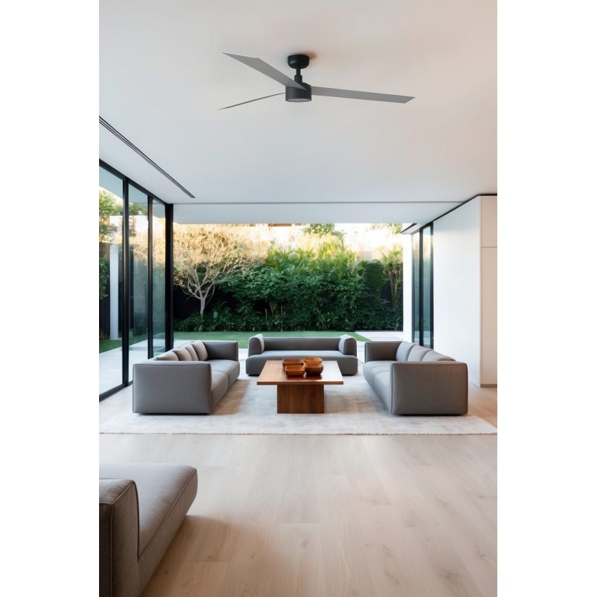 FARO 342871S - LED Stmívatelný stropní ventilátor CRUISER XL LED/18W/230V 2700/3000/4000K pr. 160 cm šedá/černá + dálkové ovládání