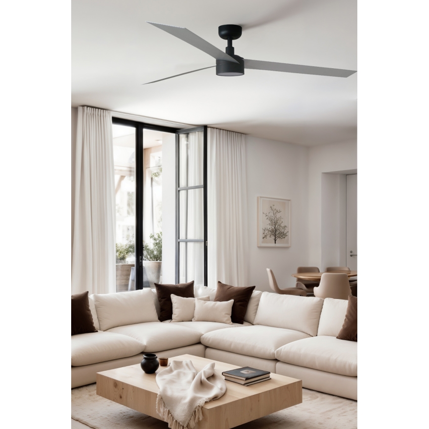 FARO 34287WT1S - LED Stmívatelný stropní ventilátor CRUISER XL LED/18W/230V 2700/3000/4000K pr. 160 cm šedá/černá Wi-Fi Tuya + dálkové ovládání