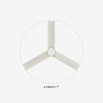 FARO 34288-1TW - LED Stmívatelný ventilátor CRUISER S LED/20W/230V pr. 106 cm 2700/3000/4000K + dálkové ovládání