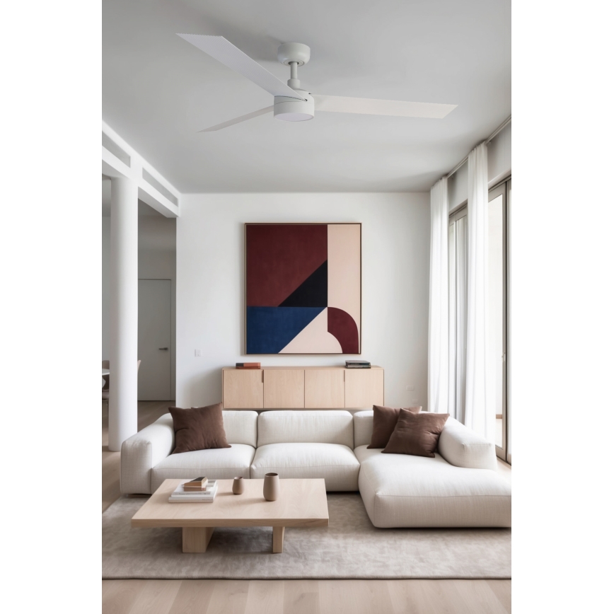 FARO 34290WT1S - LED Stmívatelný stropní ventilátor CRUISER L LED/18W/230V 2700/3000/4000K pr. 132 cm bílá Wi-Fi Tuya + dálkové ovládání