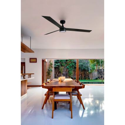 FARO 34293-1TW - LED Stmívatelný stropní ventilátor CRUISER XL LED/18W/230V 2700/3000/4000K pr. 160 cm černá + dálkové ovládání