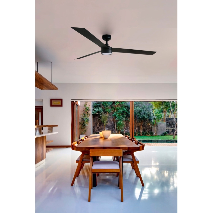 FARO 34293-1TW - LED Stmívatelný stropní ventilátor CRUISER XL LED/18W/230V 2700/3000/4000K pr. 160 cm černá + dálkové ovládání