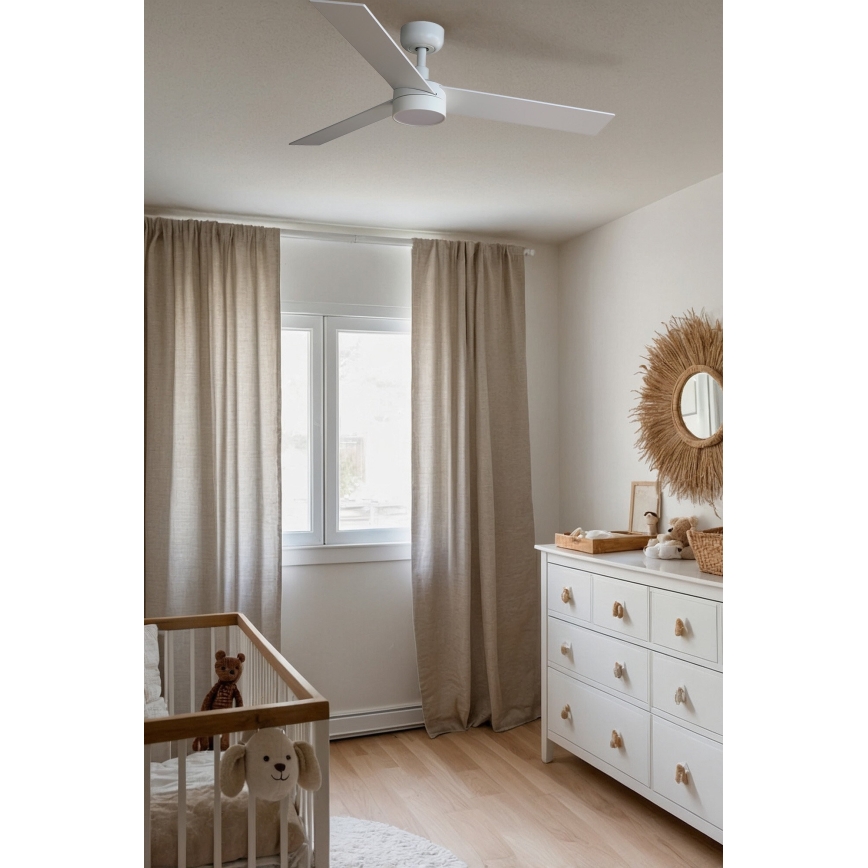 FARO 34295-1TW - LED Stmívatelný stropní ventilátor RUDDER S LED/18W/230V 2700/4000/6500K pr. 106 cm bílá + dálkové ovládání