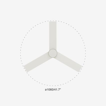 FARO 34295-1TW - LED Stmívatelný stropní ventilátor RUDDER S LED/18W/230V 2700/4000/6500K pr. 106 cm bílá + dálkové ovládání