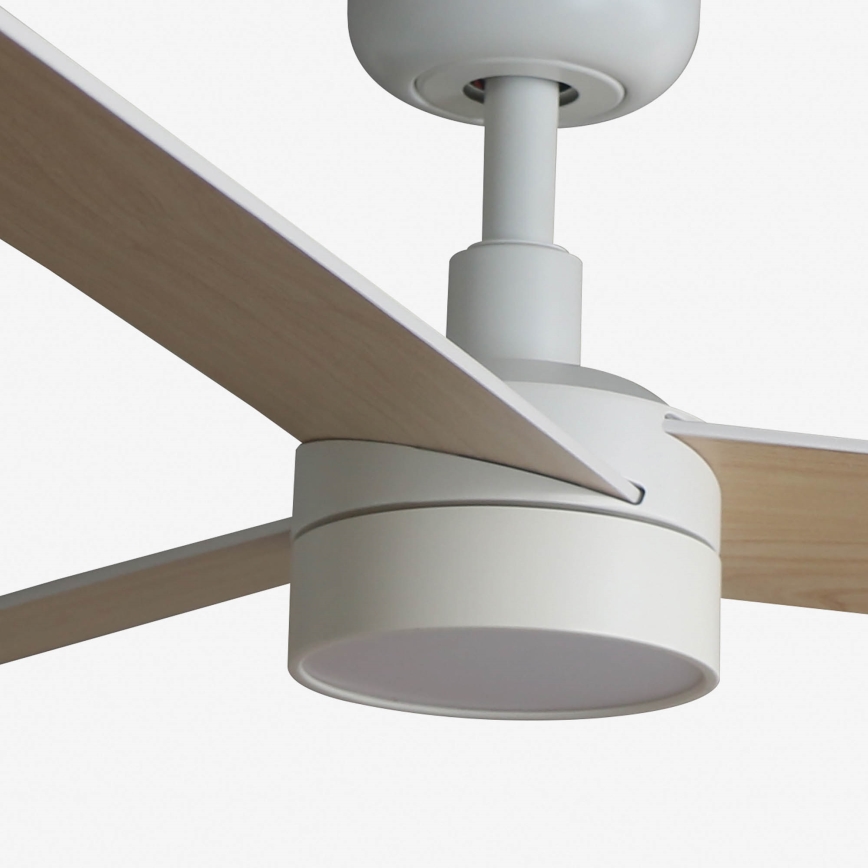 FARO 34295WT-1TW - LED Stmívatelný stropní ventilátor RUDDER S LED/18W/230V 2700/4350/6000K bílá/béžová pr. 106 cm Wi-Fi Tuya + dálkové ovládání