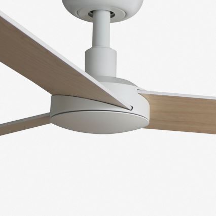 FARO 34295WT - Stropní ventilátor RUDDER S bílá/béžová pr. 106 cm Wi-Fi Tuya + dálkové ovládání