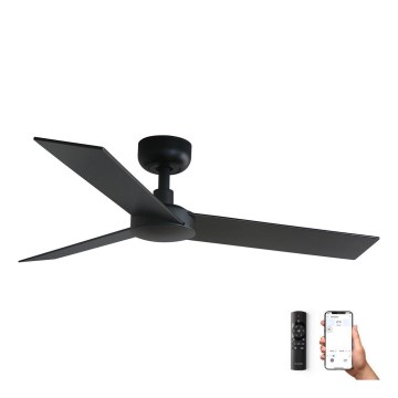FARO 34296WP - Stropní ventilátor RUDDER S černá pr. 106 cm SMART + dálkové ovládání