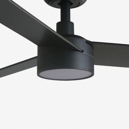 FARO 34296WT-1TW - LED Stmívatelný stropní ventilátor RUDDER S LED/18W/230V 2700/4350/6000K černá/hnědápr. 106 cm Wi-Fi Tuya + dálkové ovládání