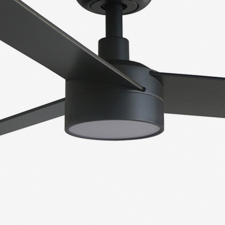 FARO 34296WT-1TW - LED Stmívatelný stropní ventilátor RUDDER S LED/18W/230V 2700/4350/6000K černá/hnědápr. 106 cm Wi-Fi Tuya + dálkové ovládání