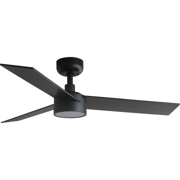 FARO 34296WT-1TW - LED Stmívatelný stropní ventilátor RUDDER S LED/18W/230V 2700/4350/6000K černá/hnědápr. 106 cm Wi-Fi Tuya + dálkové ovládání