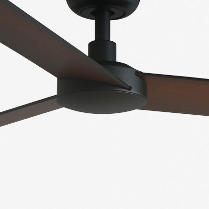 FARO 34296WT - Stropní ventilátor RUDDER S černá/hnědá pr. 106 cm Wi-Fi Tuya + dálkové ovládání