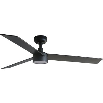 FARO 34298WT-1TW - LED Stmívatelný stropní ventilátor RUDDER L LED/18W/230V 2700/4350/6000K černá pr. 132 cm Wi-Fi Tuya + dálkové ovládání