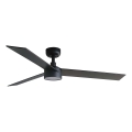 FARO 34298WT1S - LED Stmívatelný stropní ventilátor RUDDER L LED/18W/230V 2700/3000/4000K pr. 132 cm hnědá/černá Wi-Fi Tuya + dálkové ovládání