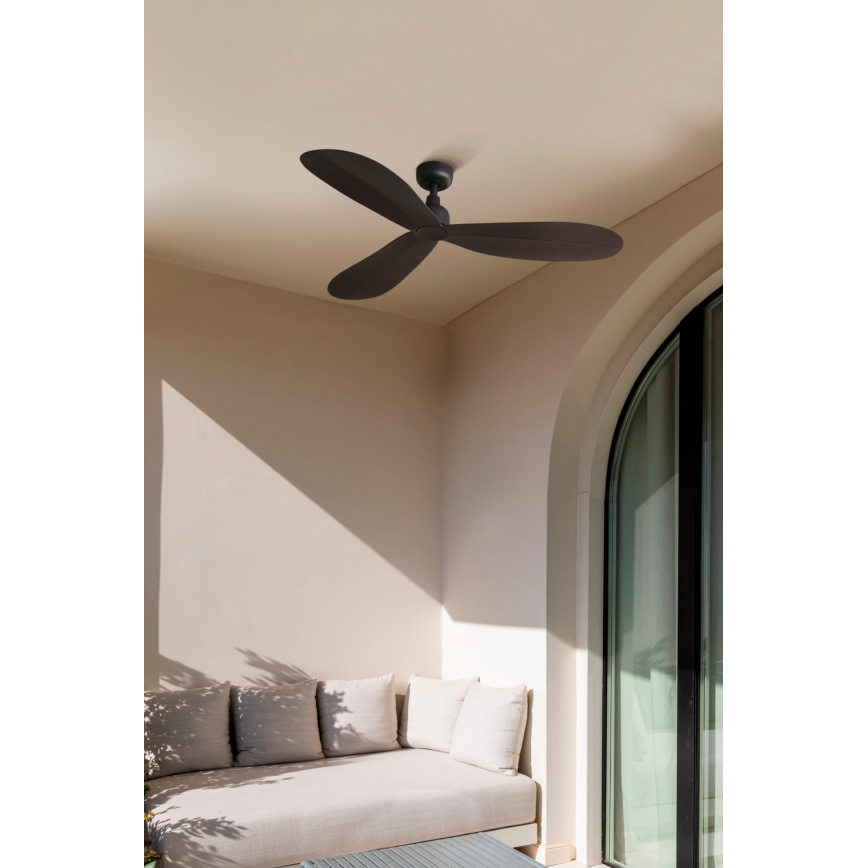 FARO 34301 - Stropní ventilátor PALMA hnědá pr. 129 cm IP44 + dálkové ovládání