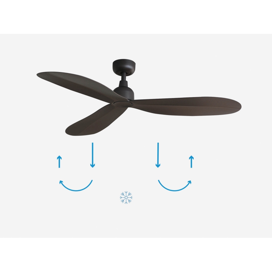 FARO 34301 - Stropní ventilátor PALMA hnědá pr. 129 cm IP44 + dálkové ovládání