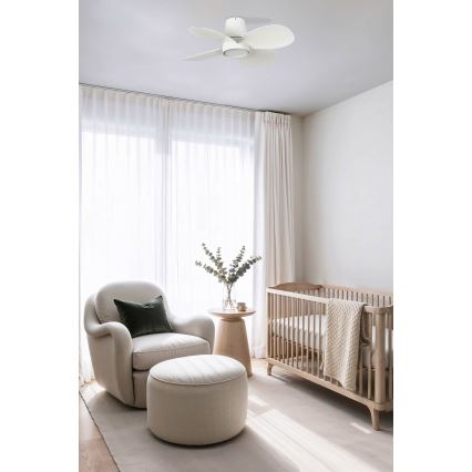FARO 34315 - LED Stmívatelný stropní ventilátor KLOVER S LED/20W/230V 2700/4000/6500K bílá pr. 80 cm + dálkové ovládání