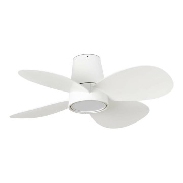 FARO 34315WT - LED Stmívatelný stropní ventilátor KLOVER TUB S LED/20W/230V 2700/4000/6500K bílá pr. 80 cm Wi-Fi Tuya + dálkové ovládání