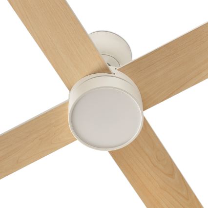 FARO 34355-1TW - LED Stmívatelný stropní ventilátor RUDDER L LED/20W/230V bílá/béžová pr. 132 cm + dálkové ovládání