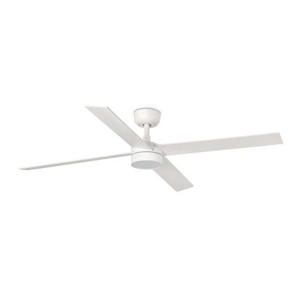 FARO 34355WT-1TW - LED Stmívatelný stropní ventilátor RUDDER L LED/18W/230V 2700/4350/6000K bílá/béžová pr. 132 cm Wi-Fi Tuya + dálkové ovládání