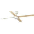 FARO 34355WT-1TW - LED Stmívatelný stropní ventilátor RUDDER L LED/18W/230V 2700/3000/4000K bílá/béžová pr. 132 cm Wi-Fi Tuya + dálkové ovládání