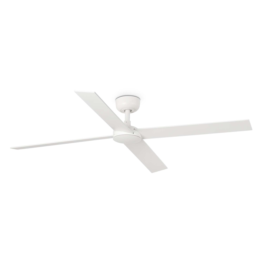 FARO 34355WT - Stropní ventilátor RUDDER L bílá/béžová pr. 132 cm Wi-Fi Tuya + dálkové ovládání