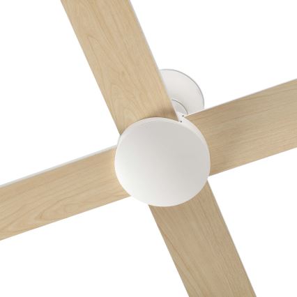 FARO 34355WT - Stropní ventilátor RUDDER L bílá/béžová pr. 132 cm Wi-Fi Tuya + dálkové ovládání