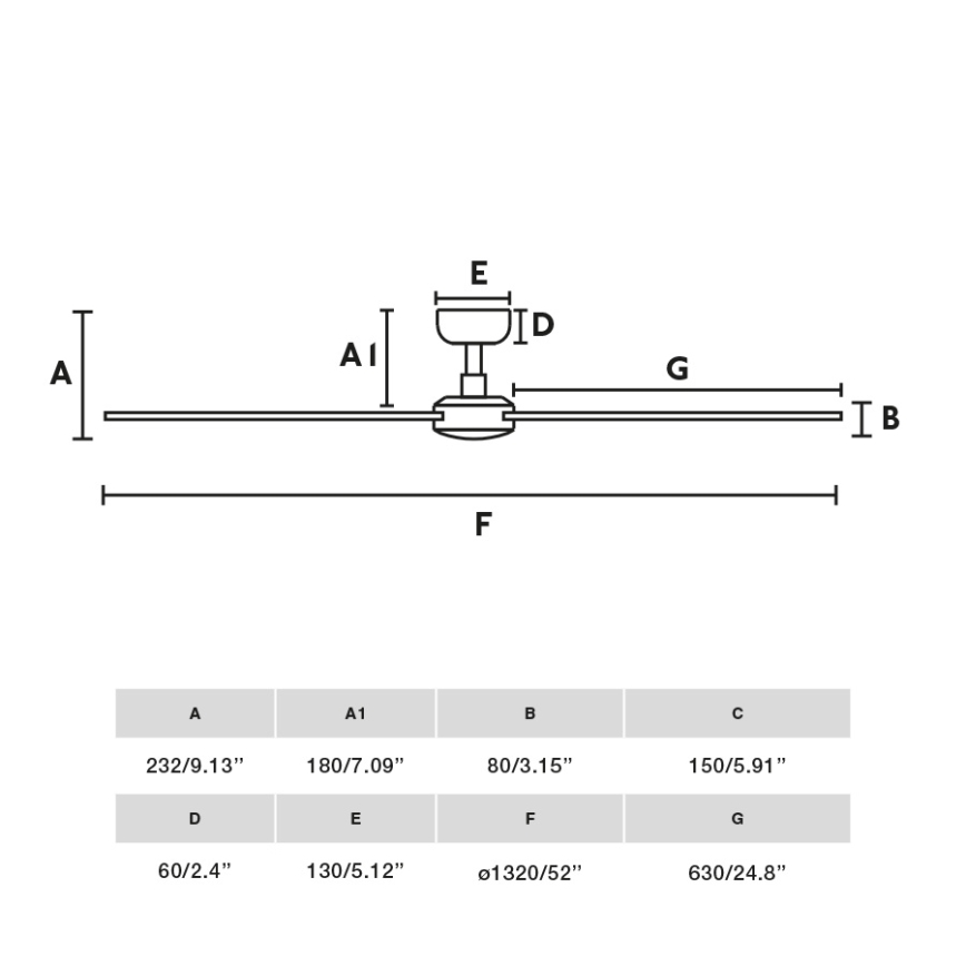 FARO 34356 - Stropní ventilátor RUDDER L hnědá/černá pr. 132 cm + dálkové ovládání