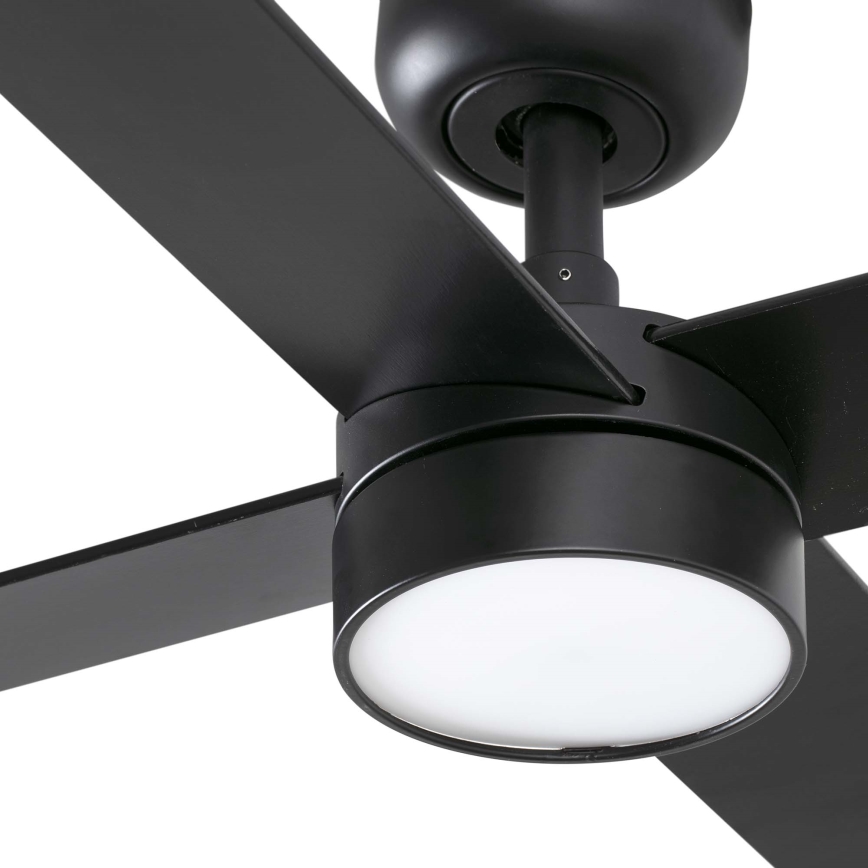 FARO 34356WT-1TW - LED Stmívatelný stropní ventilátor RUDDER L LED/18W/230V 2700/4350/6000K hnědá/černá pr. 132 cm Wi-Fi Tuya + dálkové ovládání