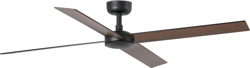 FARO 34356WT - Stropní ventilátor RUDDER L hnědá/černá pr. 132 cm Wi-Fi Tuya + dálkové ovládání