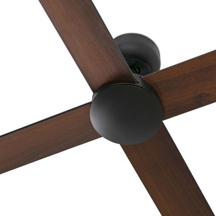 FARO 34356WT - Stropní ventilátor RUDDER L hnědá/černá pr. 132 cm Wi-Fi Tuya + dálkové ovládání