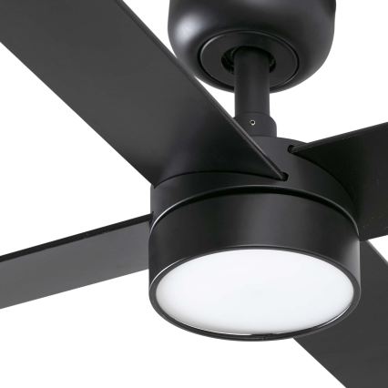 FARO 34356WT1S - LED Stmívatelný stropní ventilátor RUDDER L LED/18W/230V 2700/3000/4000K pr. 132 cm hnědá/černá Wi-Fi Tuya + dálkové ovládání