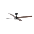 FARO 34356WT1S - LED Stmívatelný stropní ventilátor RUDDER L LED/18W/230V 2700/3000/4000K pr. 132 cm hnědá/černá Wi-Fi Tuya + dálkové ovládání