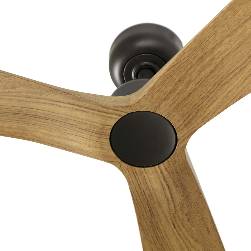 FARO 34360 - Stropní ventilátor OUTWOOD L hnědá/černá pr. 150 cm IP44 + dálkové ovládání