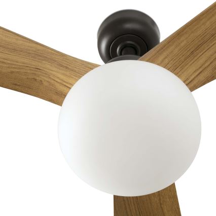 FARO 34360WT-11L - Stropní ventilátor OUTWOOD L 1xE27/15W/230V hnědá/černá pr. 150 cm Wi-Fi Tuya IP44 + dálkové ovládání