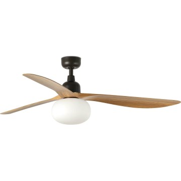 FARO 34360WT-11L - Stropní ventilátor OUTWOOD L 1xE27/15W/230V hnědá/černá pr. 150 cm Wi-Fi Tuya IP44 + dálkové ovládání