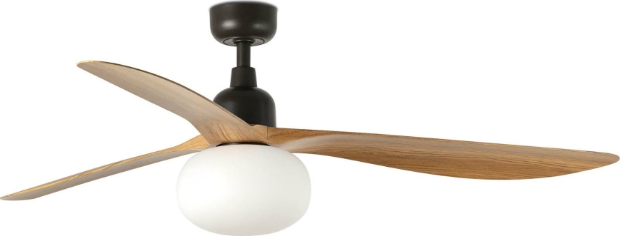 FARO 34360WT-11L - Stropní ventilátor OUTWOOD L 1xE27/15W/230V hnědá/černá pr. 150 cm Wi-Fi Tuya IP44 + dálkové ovládání