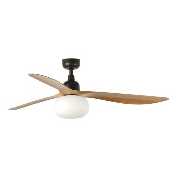 FARO 34360WT-11L - Stropní ventilátor OUTWOOD L 1xE27/15W/230V hnědá/černá pr. 150 cm Wi-Fi Tuya IP44 + dálkové ovládání