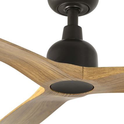 FARO 34360WT - Stropní ventilátor OUTWOOD L hnědá/černá pr. 150 cm Wi-Fi Tuya IP44 + dálkové ovládání