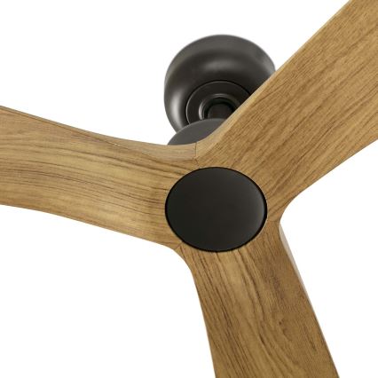 FARO 34360WT - Stropní ventilátor OUTWOOD L hnědá/černá pr. 150 cm Wi-Fi Tuya IP44 + dálkové ovládání