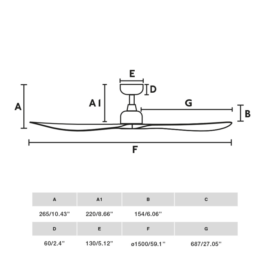 FARO 34361 - Stropní ventilátor OUTWOOD L hnědá/bílá pr. 150 cm IP44 + dálkové ovládání