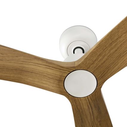 FARO 34361WT - Stropní ventilátor OUTWOOD L hnědá/bílá pr. 150 cm Wi-Fi Tuya IP44 + dálkové ovládání