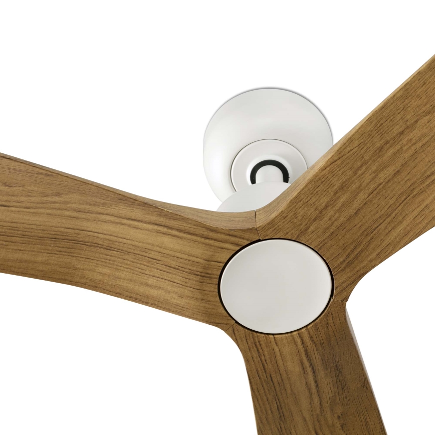 FARO 34361WT - Stropní ventilátor OUTWOOD L hnědá/bílá pr. 150 cm Wi-Fi Tuya IP44 + dálkové ovládání