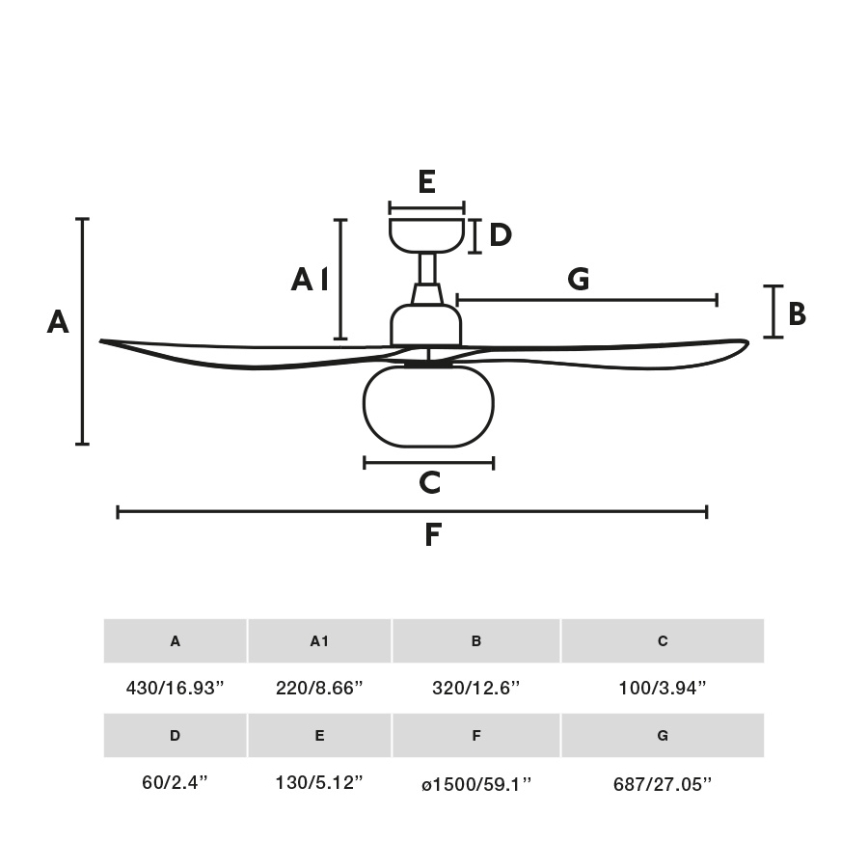 FARO 34362WT-11L - Stropní ventilátor OUTWOOD L 1xE27/15W/230V hnědá/černá pr. 150 cm Wi-Fi Tuya IP44 + dálkové ovládání