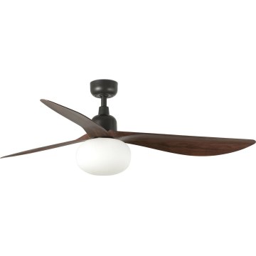 FARO 34362WT-11L - Stropní ventilátor OUTWOOD L 1xE27/15W/230V hnědá/černá pr. 150 cm Wi-Fi Tuya IP44 + dálkové ovládání