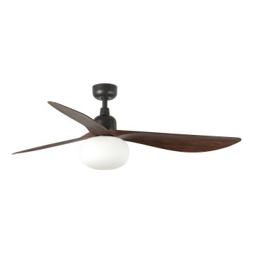 FARO 34362WT-11L - Stropní ventilátor OUTWOOD L 1xE27/15W/230V hnědá/černá pr. 150 cm Wi-Fi Tuya IP44 + dálkové ovládání