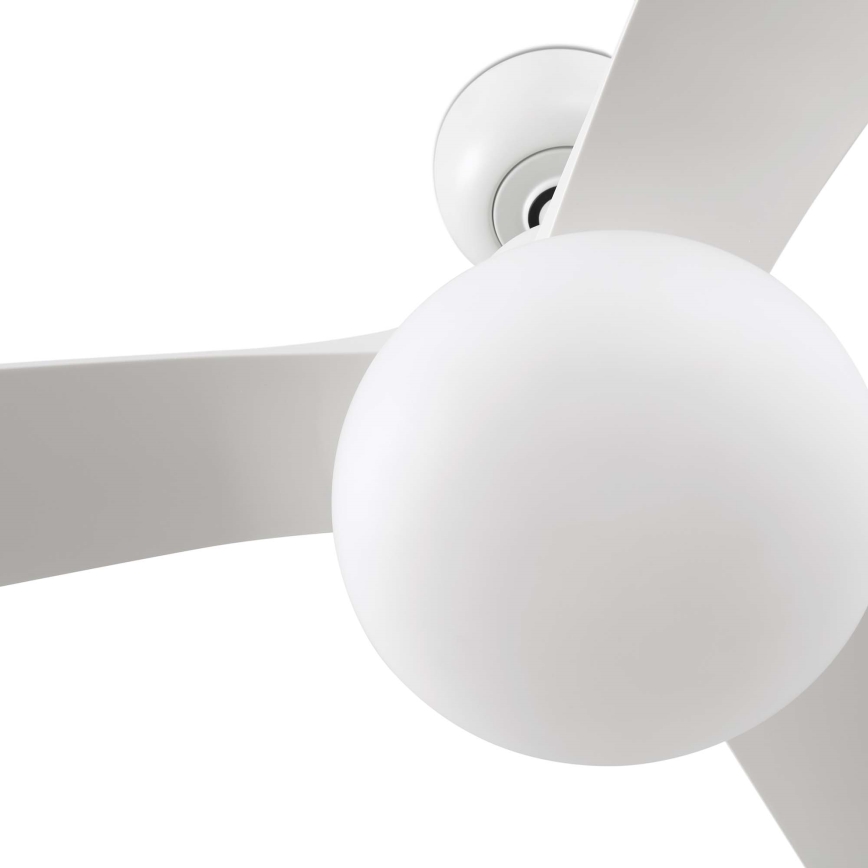 FARO 34363WT-11L - Stropní ventilátor OUTWOOD L 1xE27/15W/230V bílá pr. 150 cm Wi-Fi Tuya IP44 + dálkové ovládání